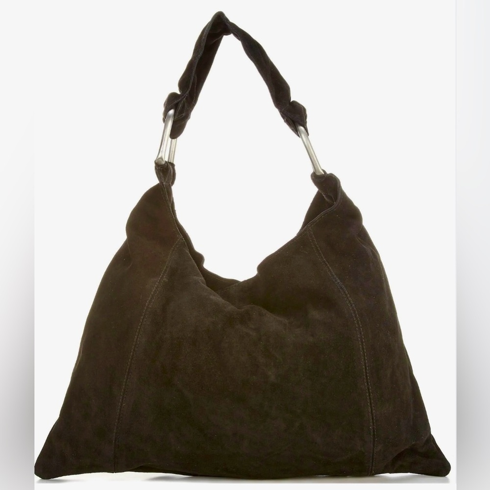 Free People Bobbi Slouch Suede Tote ~ Black NWT - Picture 4 of 10